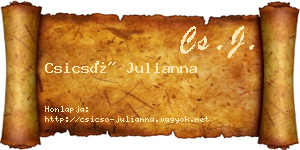 Csicsó Julianna névjegykártya